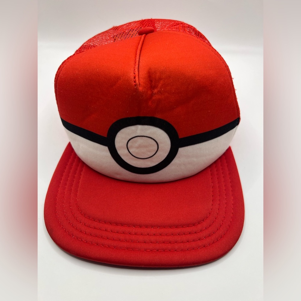2022 Pokemon Pokeball Snapback Adjustable Hat Cap Youth OSFM‎ Embroidered Red